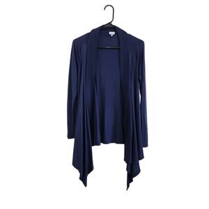 Splendid Long Sleeve Open Front Sweater Cardigan Asymmetrical Hem Blue Sz Small